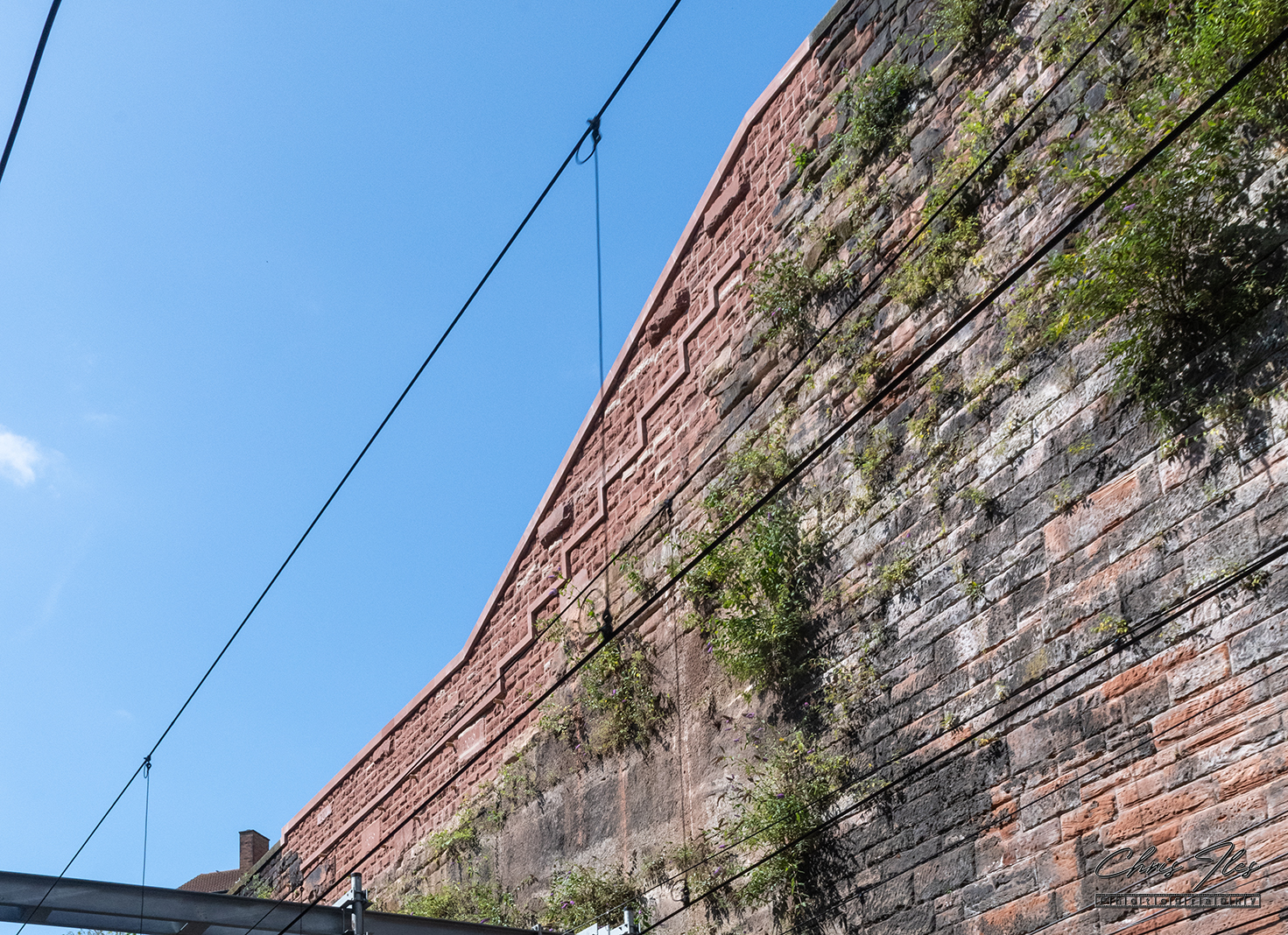 The repaired wall of the Lime Street to Edge Hill cutting, following collapse.